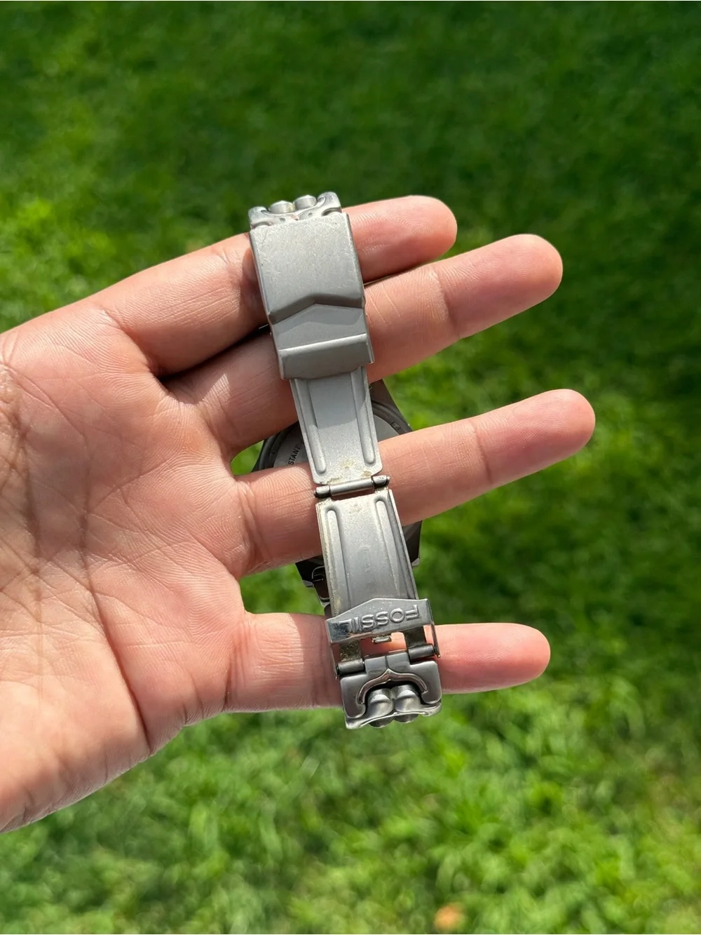 Fossil vintage Silver Titanium Watch with Gray Dial
